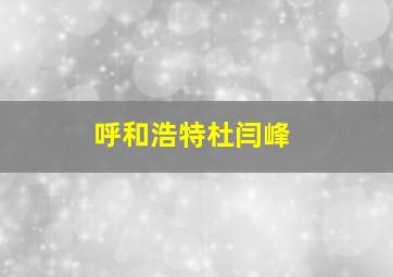 呼和浩特杜闫峰