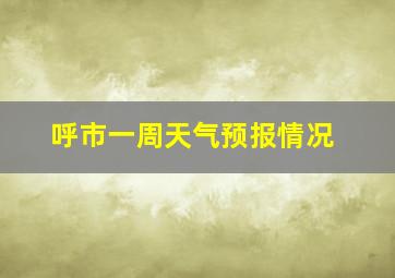 呼市一周天气预报情况