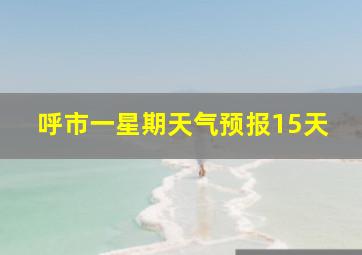 呼市一星期天气预报15天