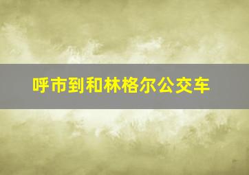 呼市到和林格尔公交车