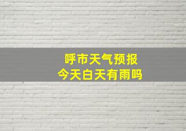 呼市天气预报今天白天有雨吗