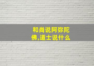 和尚说阿弥陀佛,道士说什么