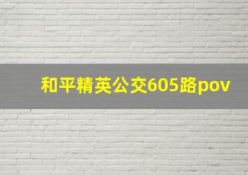 和平精英公交605路pov