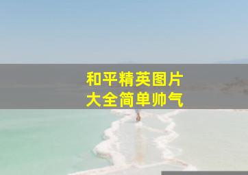 和平精英图片大全简单帅气