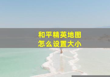 和平精英地图怎么设置大小