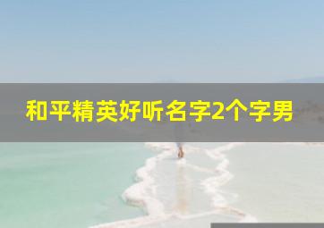 和平精英好听名字2个字男