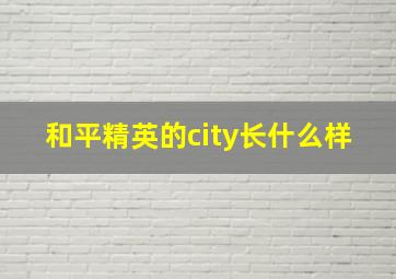 和平精英的city长什么样