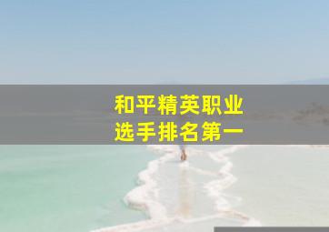 和平精英职业选手排名第一