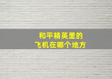 和平精英里的飞机在哪个地方