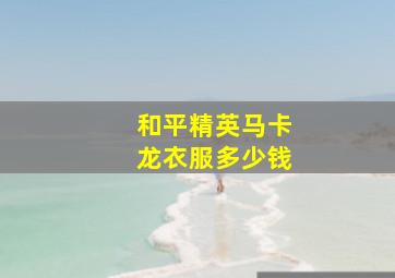 和平精英马卡龙衣服多少钱