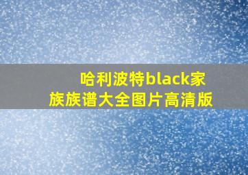 哈利波特black家族族谱大全图片高清版