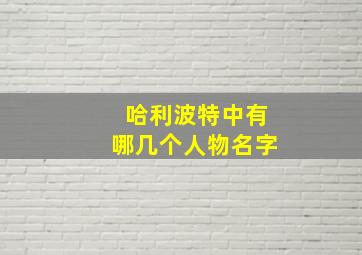 哈利波特中有哪几个人物名字