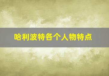 哈利波特各个人物特点