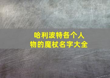 哈利波特各个人物的魔杖名字大全