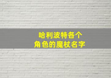 哈利波特各个角色的魔杖名字