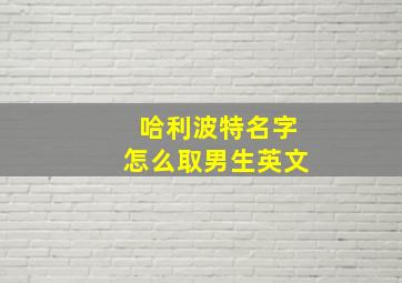 哈利波特名字怎么取男生英文