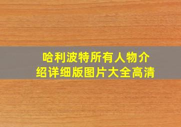 哈利波特所有人物介绍详细版图片大全高清