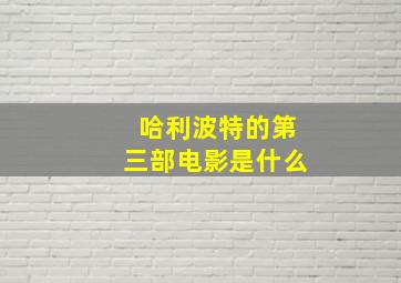 哈利波特的第三部电影是什么