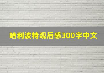 哈利波特观后感300字中文