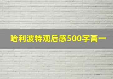 哈利波特观后感500字高一