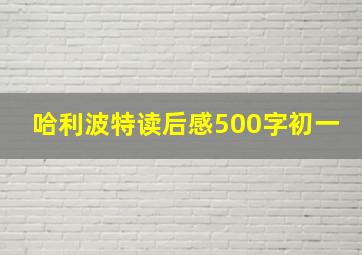 哈利波特读后感500字初一