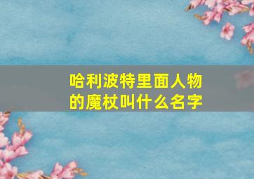 哈利波特里面人物的魔杖叫什么名字