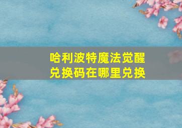 哈利波特魔法觉醒兑换码在哪里兑换