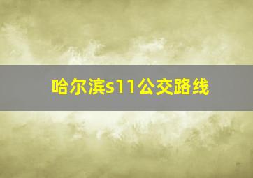 哈尔滨s11公交路线