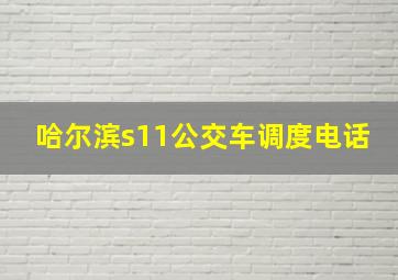 哈尔滨s11公交车调度电话