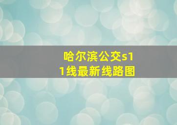 哈尔滨公交s11线最新线路图