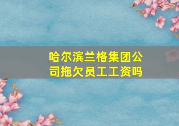 哈尔滨兰格集团公司拖欠员工工资吗