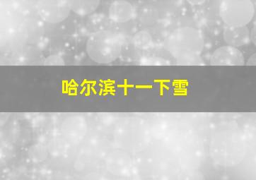 哈尔滨十一下雪