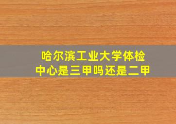 哈尔滨工业大学体检中心是三甲吗还是二甲