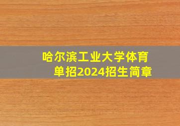 哈尔滨工业大学体育单招2024招生简章