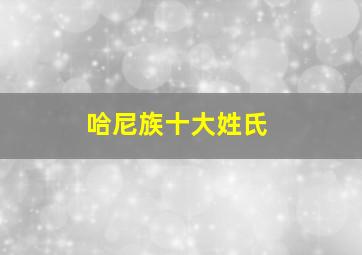 哈尼族十大姓氏