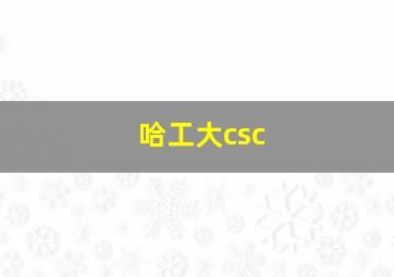 哈工大csc