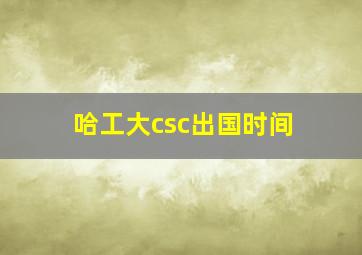 哈工大csc出国时间