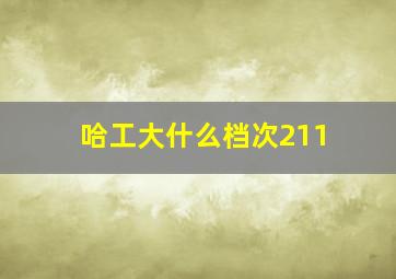 哈工大什么档次211