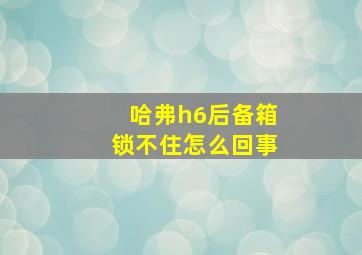 哈弗h6后备箱锁不住怎么回事