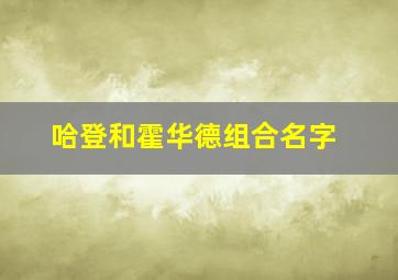 哈登和霍华德组合名字