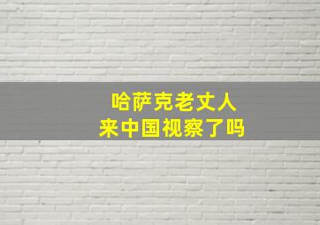 哈萨克老丈人来中国视察了吗