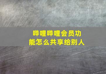 哔哩哔哩会员功能怎么共享给别人