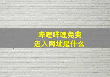 哔哩哔哩免费进入网址是什么