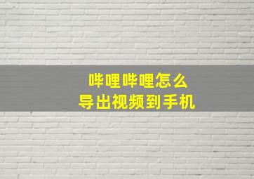 哔哩哔哩怎么导出视频到手机