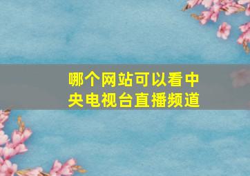 哪个网站可以看中央电视台直播频道