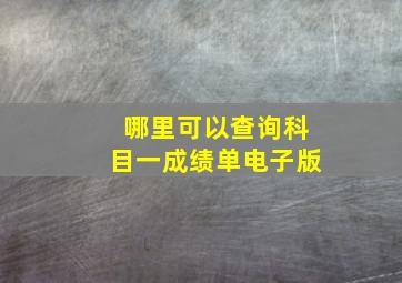 哪里可以查询科目一成绩单电子版