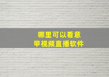 哪里可以看意甲视频直播软件