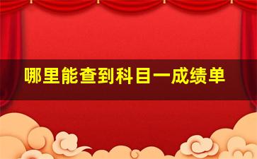 哪里能查到科目一成绩单