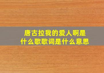 唐古拉我的爱人啊是什么歌歌词是什么意思