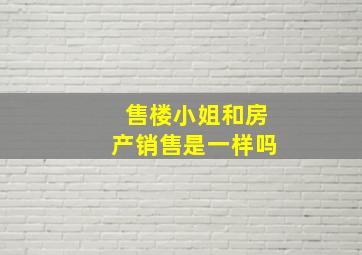 售楼小姐和房产销售是一样吗